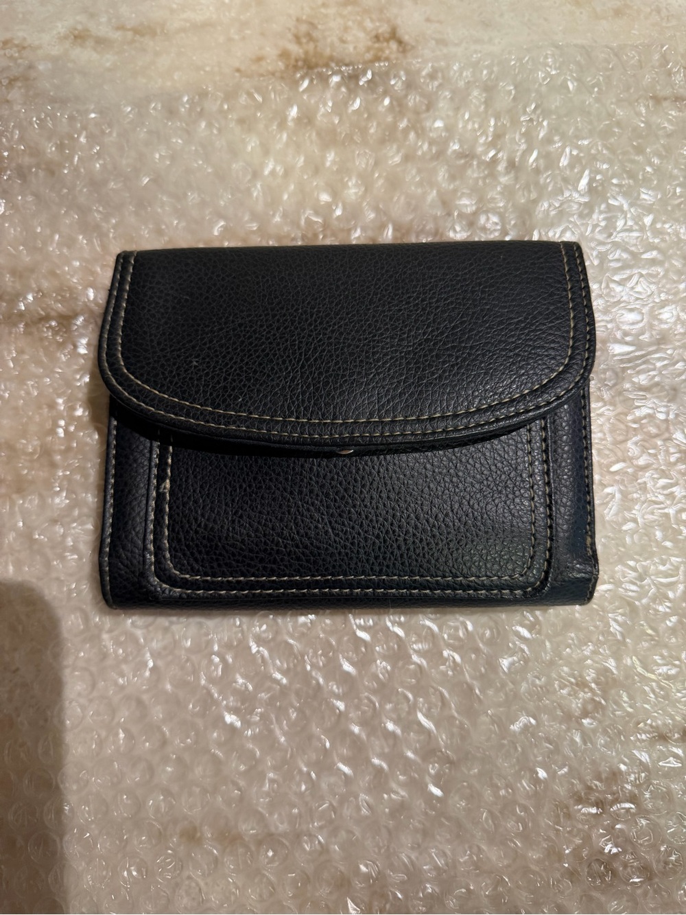 Relic Black Faux Leather Trifold Wallet Organizer Snap Closure